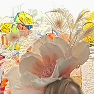 Kentucky Derby large Floral Fascinator with Feathers